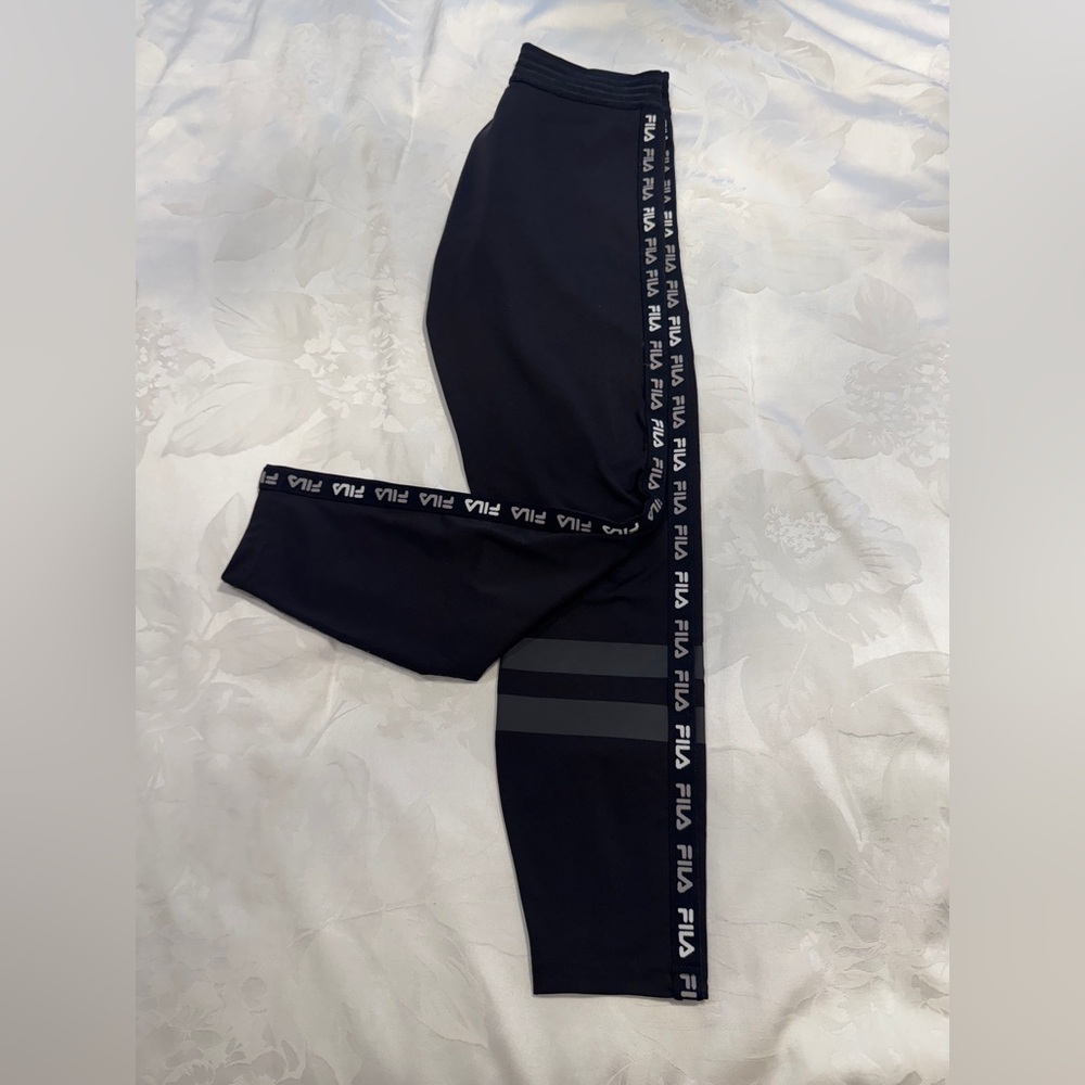Fila Black Pants with Logo Detailing